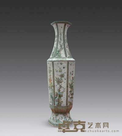 清代 粉彩六方瓶 高150cm